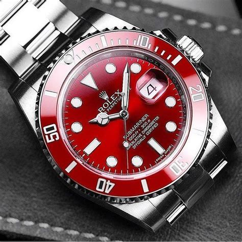 rolex dials with red text|Rolex submariner red bezel.